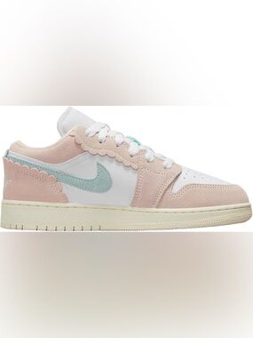 Jordan Nike Air 1 Low Grade School Basketball Shoe Guava Ice/Jade Ice-White